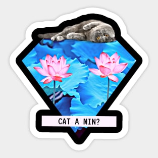 Katze Lotus Cat A Min Fun Techno Party Vaporwave Sticker